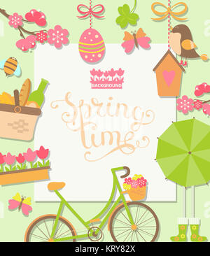 Frühling Hintergrund, Vector Illustration. Stockfoto