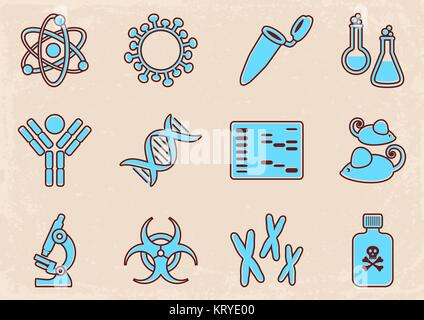 Biologie-Wissenschaft-Symbole Stockfoto