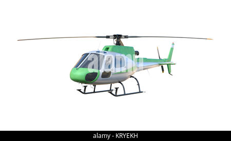 3D-Rendering Hubschrauber auf Weiß Stockfoto