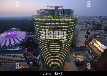 Road Tower, Potsdamer Platz, Tiergarten, Berlin, Deutschland, Bahn Tower, Potsdamer Platz, Tiergarten, Deutschland Stockfoto