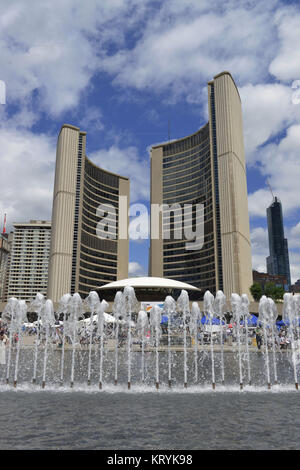 Neues Rathaus, Nathan Phillips Square, Toronto, Ontario, Kanada, Neues Rathaus, Kanada Stockfoto