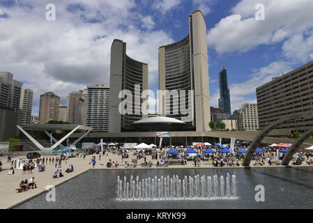 Neues Rathaus, Nathan Phillips Square, Toronto, Ontario, Kanada, Neues Rathaus, Kanada Stockfoto