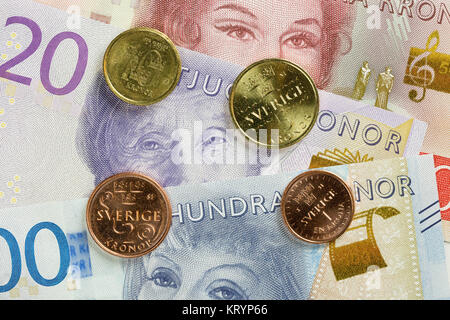 Schwedische Währung hautnah Stockfoto