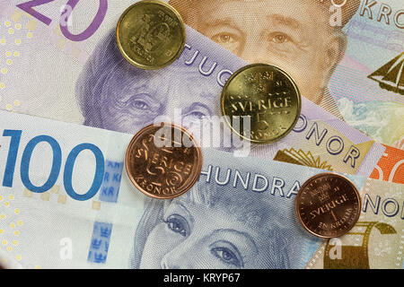 Schwedische Währung hautnah Stockfoto