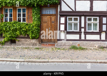 Die historische Altstadt von Quedlinburg Fachwerkhäuser Stockfoto