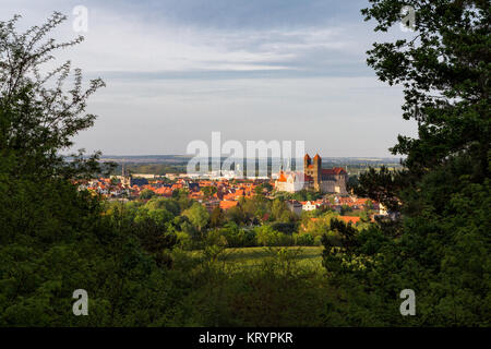 Mit Blick auf das Quedlinburger Schloss Stockfoto