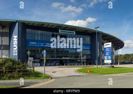 Bolton Arena indoor Sports Arena am Middlebrook Retail & Leisure Park, Horwich. Die Anlage verfügt über Fitnessräume, Tennis und Fußball. Stockfoto