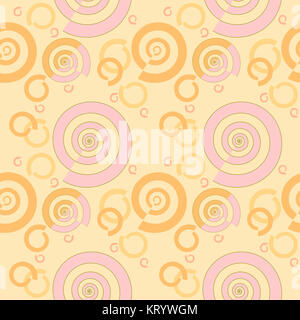 Abstrakte geometrische nahtlose Hintergrund. Regelmäßigen Spiralmuster Pink, Gelb und Orange und Orange, Pfirsich, modern und verträumt. Stockfoto