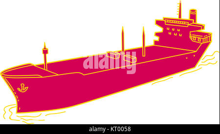 Containerschiff Frachtboot Mono Line Stockfoto