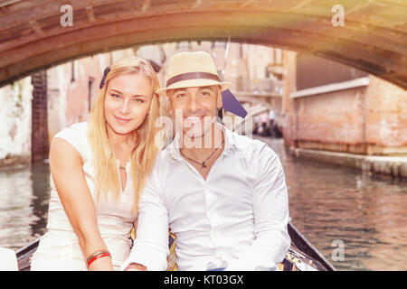 Glückliches Paar in Venedig Stockfoto