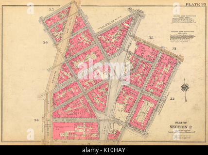 Bromley Manhattan Plate 033, veröffentlicht 1930, ist ein historisches Bild aus New York des frühen 20. Jahrhunderts. Es fängt urbanes Leben und architektonische Besonderheiten in Manhattan während dieser Zeit ein. Stockfoto
