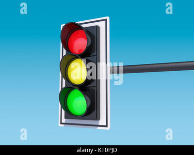 Isolierte Ampel. 3D-Rendering Stockfoto