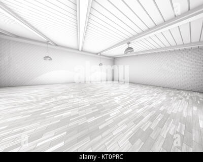 Einfach leer Inneneinrichtung mit Lampen. 3D-Rendering Stockfoto