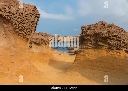 Rock Formation Yehilu Geopark in der wanli District, Taipei, Taiwan. Stockfoto