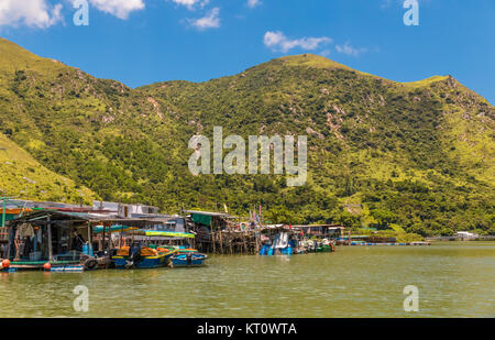 Schöne Landschaft fotografiert während einer Bootsfahrt in das Fischerdorf Tai O, Hong Kong. Stockfoto