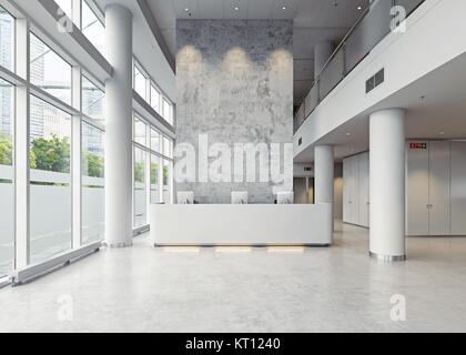 Moderne Unternehmen Halle Architektur. 3D-Konzept Stockfoto