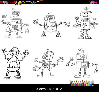 Roboter-Zeichen Malvorlagen Stockfoto