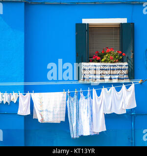 Farbige Häuser in Venedig - Italien Stockfoto