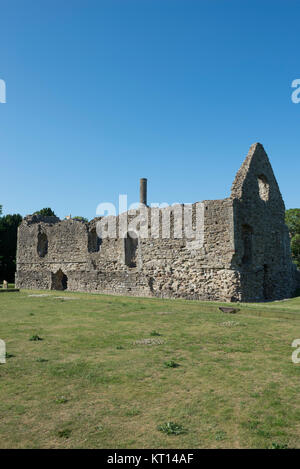 Die normannischen Haus, die zum Teil von Christchurch Schloss in Dorset, ist eines der wenigen erhaltenen Beispiele für Norman inländischen Architektur in England. Stockfoto