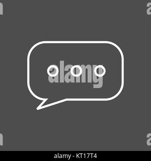 Chat oder sms Blasen mit dots Line Art Symbol Apps und Websites Stock Vektor