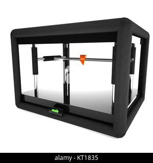 3D-Drucker isoliert auf weiß Stockfoto