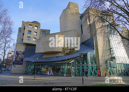 Blick auf den Parc de Bercy, einem öffentlichen Garten in der Nähe von Bercy befindet sich auf dem rechten Ufer in Paris, Frankreich. Stockfoto