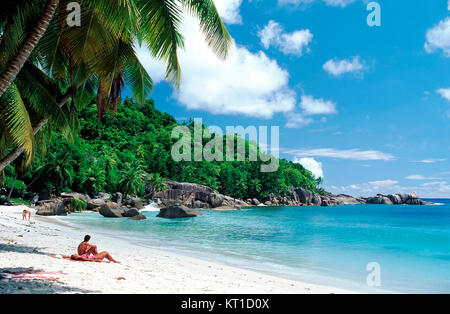 Takamaka-Beach, Mahe Island, Seychellen Stockfoto