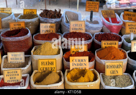 Markt in Victoria, Mahe Island, Seychellen Abschaltdruck Stockfoto