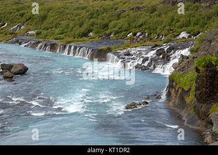 Hraunfossar, Island Stockfoto