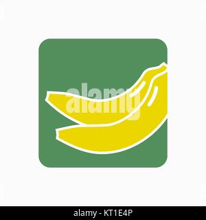 Banane Symbol einfache flache Vector Illustration. Frische Banane unterzeichnen. Stock Vektor