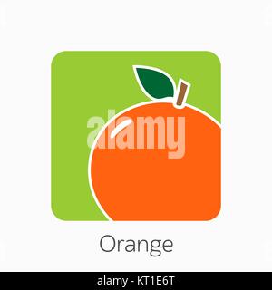 Orange Symbol einfache flache Vector Illustration. Frische orange unterzeichnen. Stock Vektor
