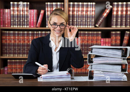 Erfolgreiche weibliche Buchhalter Stockfoto