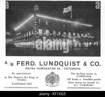 Ferd Lundquist Ad 1930 Stockfoto