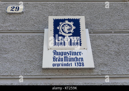 Augustiner-Bräu München Zeichen Stockfoto