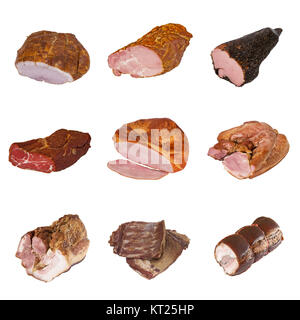 Einstellen eines anderen Fleischerzeugnissen Stockfoto