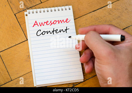 Super Inhalt Konzept auf Notebook Stockfoto