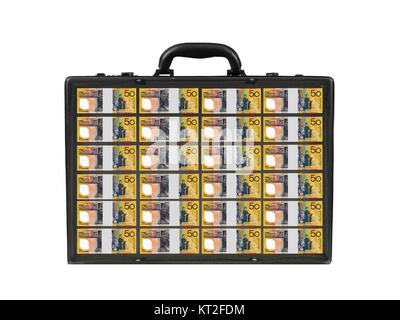 Eine schwarze alte altmodische Business Aktentasche Stockfoto