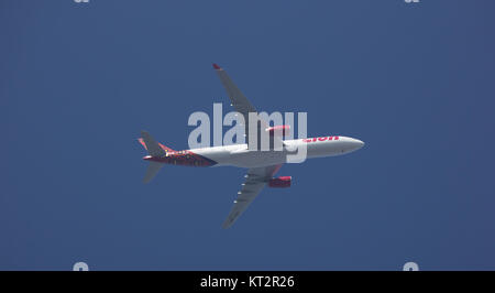 CHIANG MAI, THAILAND - 20. Dezember 2017: HS-lah Airbus A330-300 der Thailändischen Lion Air Airline. Von Chiangmai Flughafen in Bangkok. Stockfoto