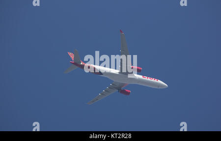 CHIANG MAI, THAILAND - 20. Dezember 2017: HS-lah Airbus A330-300 der Thailändischen Lion Air Airline. Von Chiangmai Flughafen in Bangkok. Stockfoto