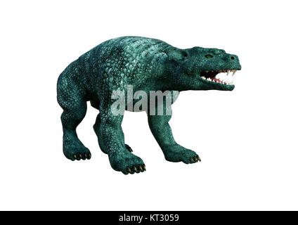 3D-Rendering Gargoyle Hound auf Weiß Stockfoto