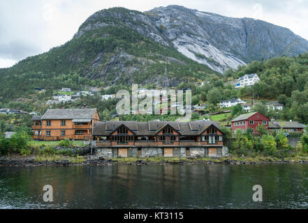 Stadt von Eidfjord in Norwegen Stockfoto