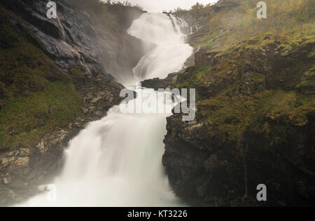 Von Flam Line Eisenbahn in Norwegen Kjosfossen Stockfoto