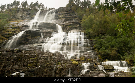 Tvindefossen Wasserfall in der Nähe von Voss in Norwegen Stockfoto