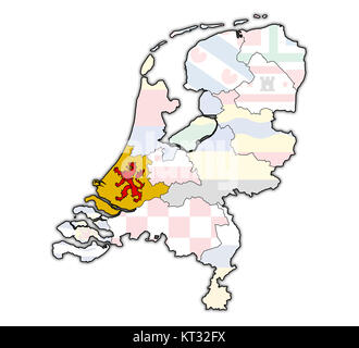 South Holland auf der Karte von Provinzen der Niederlande Stockfoto