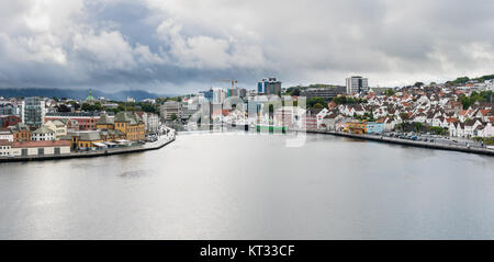 Stadt und Hafen von Stavanger in Norwegen Stockfoto