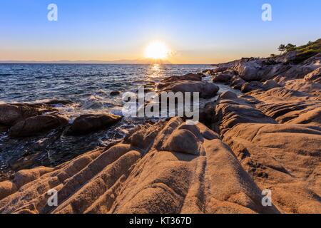 Orange Beach (Chalkidiki, Griechenland). Stockfoto