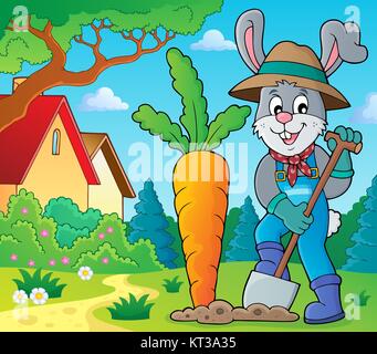 Kaninchen Gärtner Thema Bild 2 Stockfoto