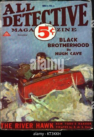 Werbematerial aus dem Film „All Detective“ aus dem Jahr 1932, in dem Kinematografie und Stil des frühen 20. Jahrhunderts gezeigt werden. Stockfoto