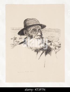 Ein Kunstwerk von Hermann Struck unter dem Titel Grafik JMBerlin DDR 87 35 01, ein grafisches Werk, das den kulturellen und politischen Kontext der DDR 1987 widerspiegelt. Stockfoto