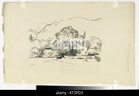 Ein Druck von Hermann Struck mit dem Titel „Grafik“, entstanden in Berlin. Dieses Kunstwerk repräsentiert den ausgeprägten Stil der Druckerei und sein Werk in der DDR-Zeit. Stockfoto